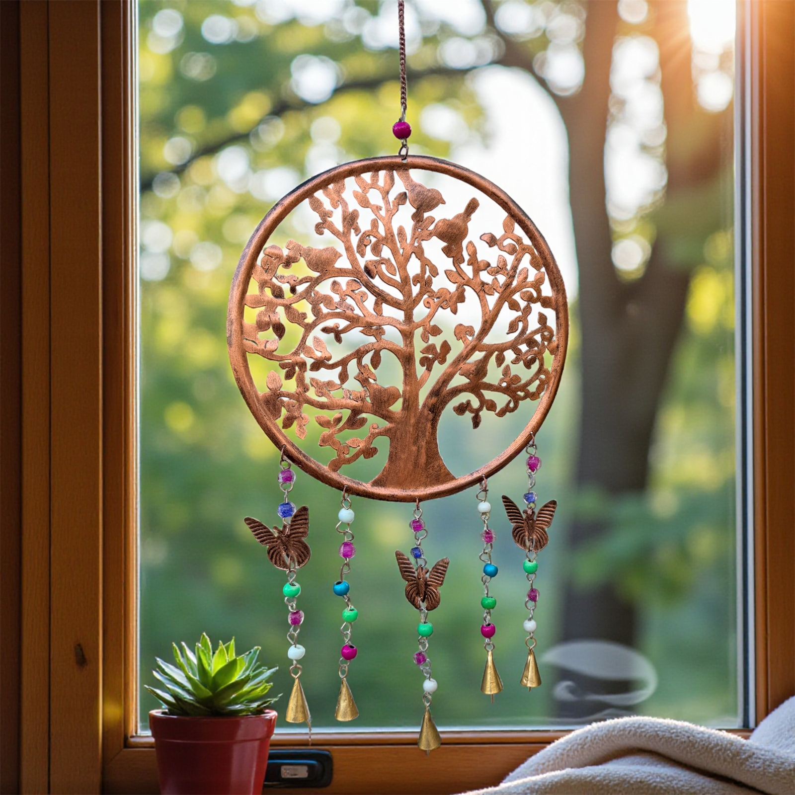 Tree of Life Butterfly Wind Chime  - Ant Gold 