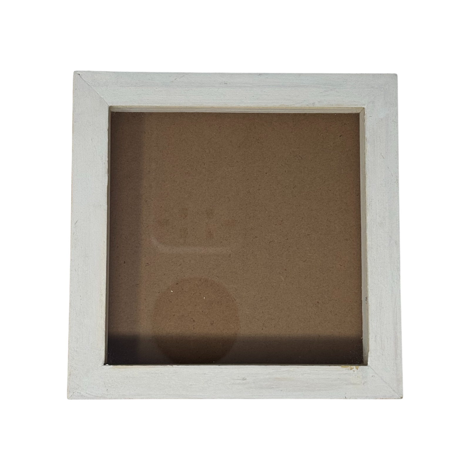 Square. 6 inch Shadowbox Frame--Distressed White-