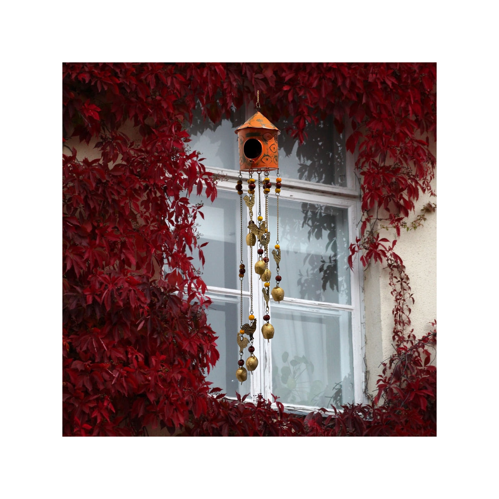 Fiesta Bird House Chime-Orange