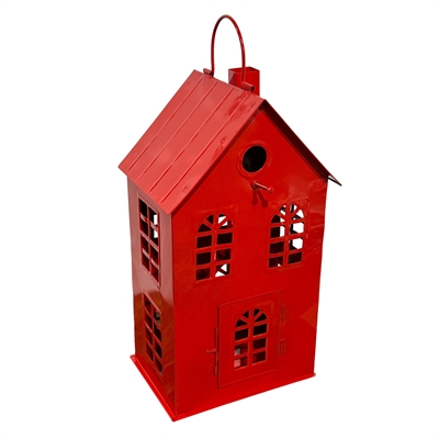 Large Firehouse Bird House-Red