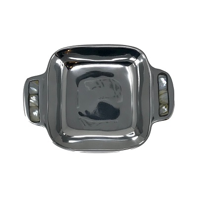 Mother Of Pearl Square Bowl - Aluminum 