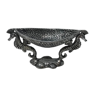 Double Seahorse Oval Bowl - Aluminum 